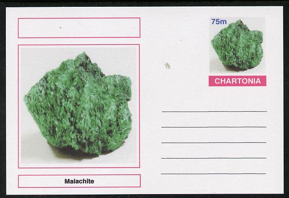 Chartonia (Fantasy) Minerals - Malachite postal stationery card unused and fine, stamps on minerals