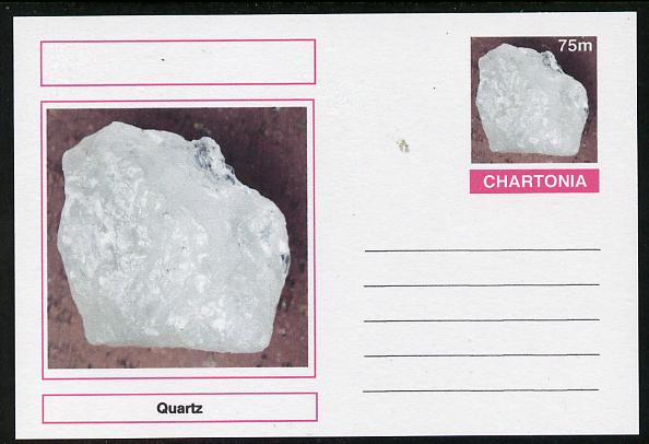 Chartonia (Fantasy) Minerals - Quartz postal stationery card unused and fine, stamps on minerals