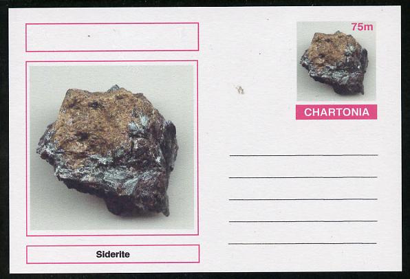 Chartonia (Fantasy) Minerals - Siderite postal stationery card unused and fine, stamps on minerals