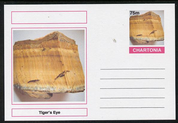 Chartonia (Fantasy) Minerals - Tiger's Eye postal stationery card unused and fine, stamps on minerals