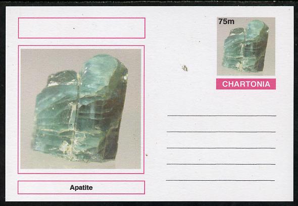 Chartonia (Fantasy) Minerals - Apatite postal stationery card unused and fine, stamps on minerals