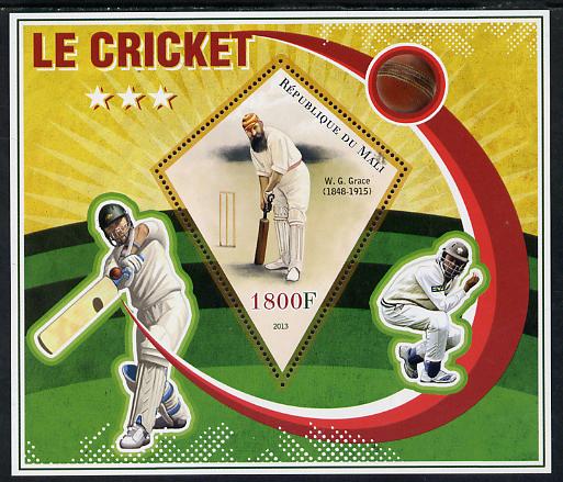 Mali 2013 Cricket perf s/sheet containing one diamond shaped value unmounted mint, stamps on cricket