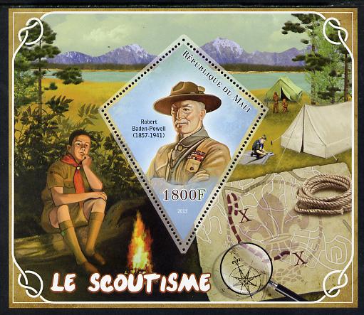 Mali 2013 Scouting perf s/sheet containing one diamond shaped value unmounted mint, stamps on scouts