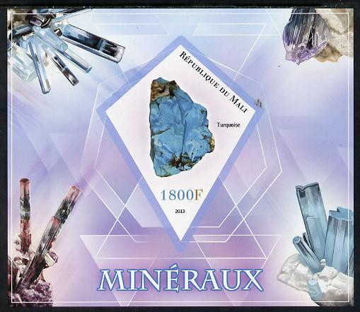 Mali 2013 Minerals #1 imperf s/sheet containing one diamond shaped value unmounted mint, stamps on minerals