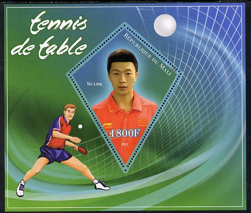 Mali 2013 Table Tennis perf s/sheet containing one diamond shaped value unmounted mint, stamps on sport, stamps on table tennis