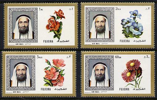 Fujeira 1971 Flowers perf set of 4 from Fish & Flowers set unmounted mint, Mi 6558-61A (SG 198-201), stamps on flowers     roses