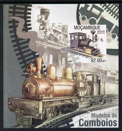 Mozambique 2013 Steam Trains #02 imperf s/sheet unmounted mint, stamps on railways