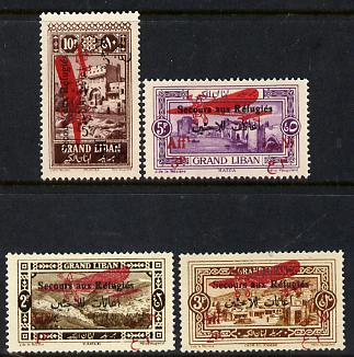Lebanon 1926 Air set of 4, SG 91-94 (mounted mint), stamps on aviation