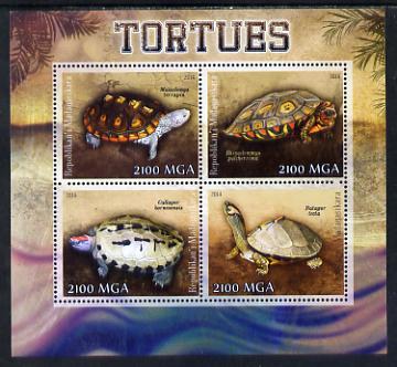 Madagascar 2014 Turtles perf sheetlet containing 4 values unmounted mint, stamps on animals, stamps on reptiles, stamps on turtles