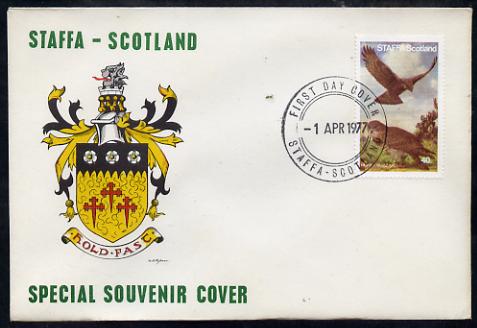 Staffa 1977 Honey Buzzard perf 40p on Official unaddressed cover with first day cancel, stamps on birds, stamps on birds of prey, stamps on buzzard
