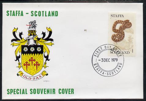 Staffa 1979 Snakes - Adder 45p perf on cover with first day cancel, stamps on reptiles, stamps on snakes