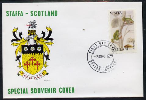 Staffa 1979 Frogs - Tree Frog 27p perf on cover with first day cancel, stamps on frogs, stamps on toads
