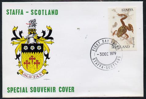 Staffa 1979 Frogs - Marsh Frog 45p perf on cover with first day cancel, stamps on frogs, stamps on toads