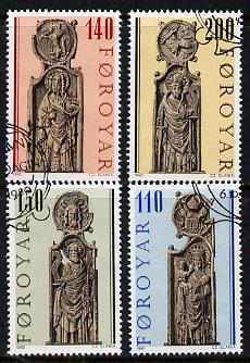 Faroe Islands 1980 Church Pews set of 4 cto used, SG 54-57 (Mi 55-58), stamps on religion, stamps on churches, stamps on slania