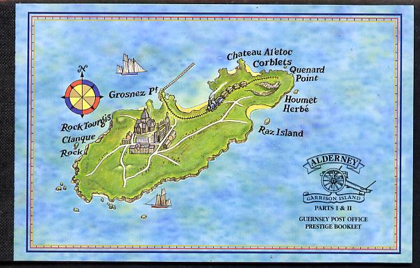 Guernsey - Alderney 1998 Garrison Island #1 & #2 Â£8.48 booklet complete & fine SG ASB6, stamps on militaria