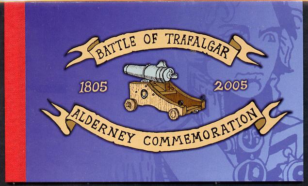 Guernsey - Alderney 2005 Bicentenary of Battle of Trafalgar Â£9.76 booklet complete & fine SG ASB15, stamps on nelson, stamps on ships, stamps on battles