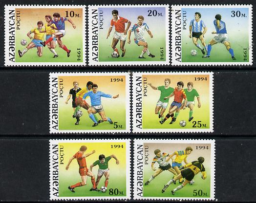 Azerbaijan 1994 Football World Cup set of 7 unmounted mint, stamps on football    sport