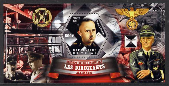 Chad 2014 Leaders in WW2 - Germany - Heinrich Himmler perf s/sheet containing one hexagonal shaped value unmounted mint, stamps on personalities, stamps on  ww2 , stamps on shaped, stamps on militaria