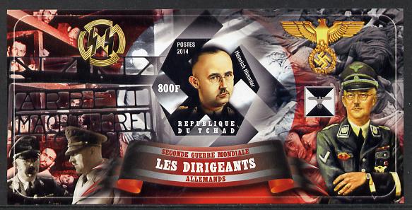 Chad 2014 Leaders in WW2 - Germany - Heinrich Himmler imperf s/sheet containing one hexagonal shaped value unmounted mint, stamps on personalities, stamps on  ww2 , stamps on shaped, stamps on militaria