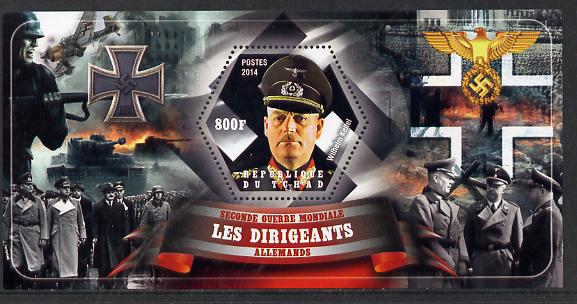 Chad 2014 Leaders in WW2 - Germany - Wilhelm Keitel perf s/sheet containing one hexagonal shaped value unmounted mint, stamps on personalities, stamps on  ww2 , stamps on shaped, stamps on militaria