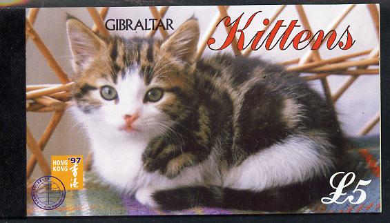 Gibraltar 1997 Kittens Â£5 booklet complete and fine SG SB11, stamps on cats