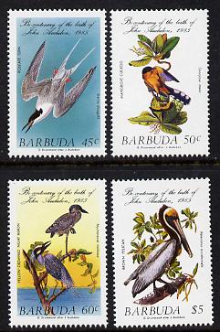 Barbuda 1985 John Audubon Birds set of 4 unmounted mint, SG 783-6, stamps on audubon    birds     tern   cuckoo    heron    pelican