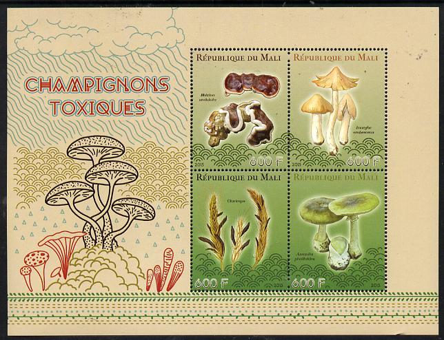 Mali 2015 Fungi perf sheetlet containing set of 4 unmounted mint, stamps on , stamps on  stamps on , stamps on  stamps on fungi