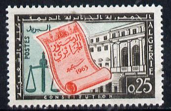 Algeria 1963 Promulgation of Constitution unmounted mint, Yv 381*, stamps on , stamps on  law , stamps on constitutions