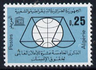 Algeria 1963 Human Rights unmounted mint, Yv 384*, stamps on , stamps on  law , stamps on human-rights