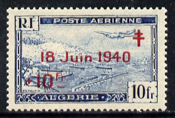 Algeria 1947 7th Anniversary of de Gaulle's Call to Arms unmounted mint, SG283, stamps on aviation, stamps on harbours, stamps on ships, stamps on de gaulle, stamps on personalities, stamps on de gaulle, stamps on  ww1 , stamps on  ww2 , stamps on militaria