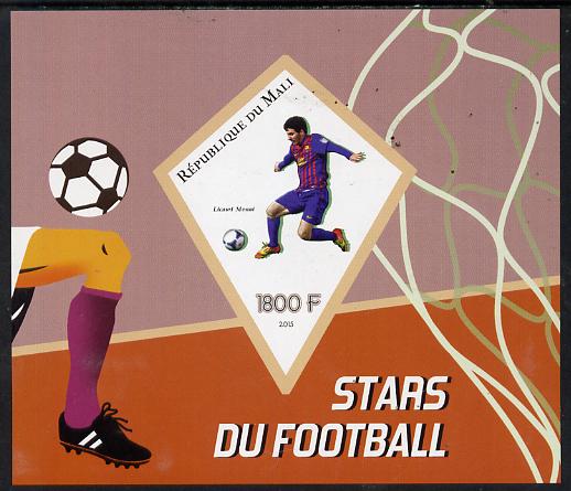 Mali 2015 Football Stars imperf deluxe sheet containing one diamond shaped value unmounted mint, stamps on personalities, stamps on football, stamps on shaped, stamps on triangle, stamps on trianguler, stamps on diamond