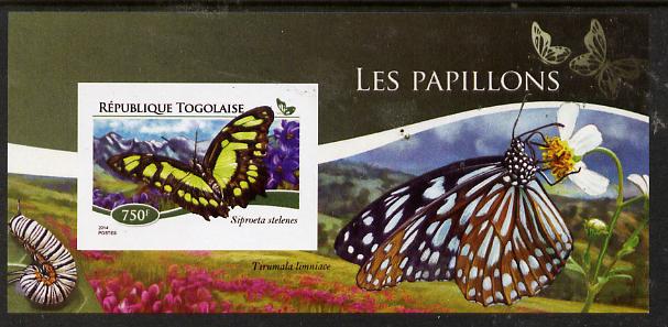 Togo 2015 Butterflies #03 imperf s/sheet unmounted mint. Note this item is privately produced and is offered purely on its thematic appeal, stamps on butterflies, stamps on 