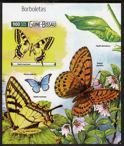 Guinea - Bissau 2015 Butterflies #2 imperf deluxe sheet unmounted mint. Note this item is privately produced and is offered purely on its thematic appeal, stamps on butterflies