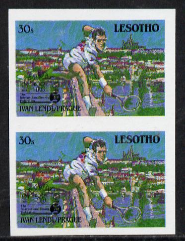 Lesotho 1988 Tennis Federation 30s (Ivan Lendl) unmounted mint imperf proof pair (as SG 845)*, stamps on sport  tennis
