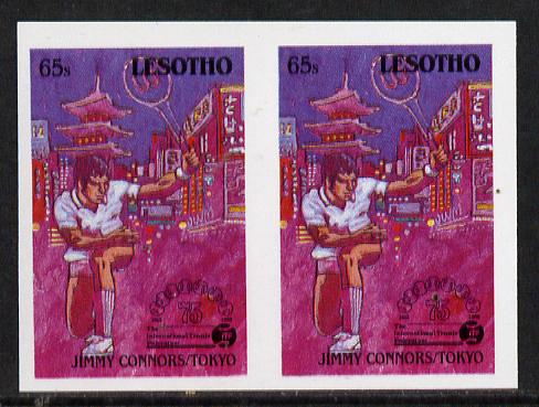 Lesotho 1988 Tennis Federation 65s (Jimmy Connors) unmounted mint imperf proof pair (as SG 846)*, stamps on sport  tennis