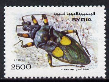 Syria 1993 Insect  2500p (Bug) unmounted mint SG 1864, stamps on insects