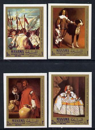 Manama 1968 Paintings by Velazquez imperf set of 4 unmounted mint (Mi 65-8B), stamps on , stamps on  stamps on arts, stamps on  stamps on renaissance