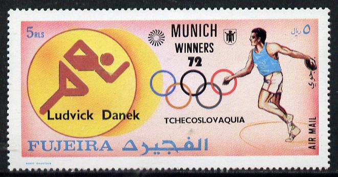Fujeira 1972 Discus (Ludvick Danek) from Olympic Winners set of 25 unmounted mint (Mi 1451), stamps on discus