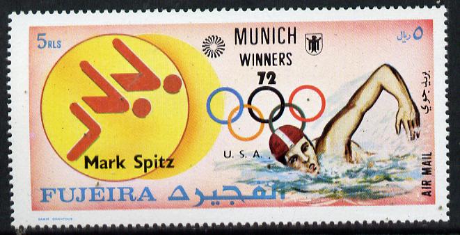 Fujeira 1972 Swimming (Mark Spitz) from Olympic Winners set of 25 (Mi 1454) unmounted mint, stamps on swimming