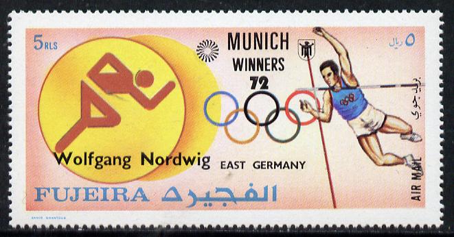 Fujeira 1972 Pole Vault (Wolfgang Nordwig) from Olympic Winners set of 25 (Mi 1435) unmounted mint, stamps on sport, stamps on pole vault