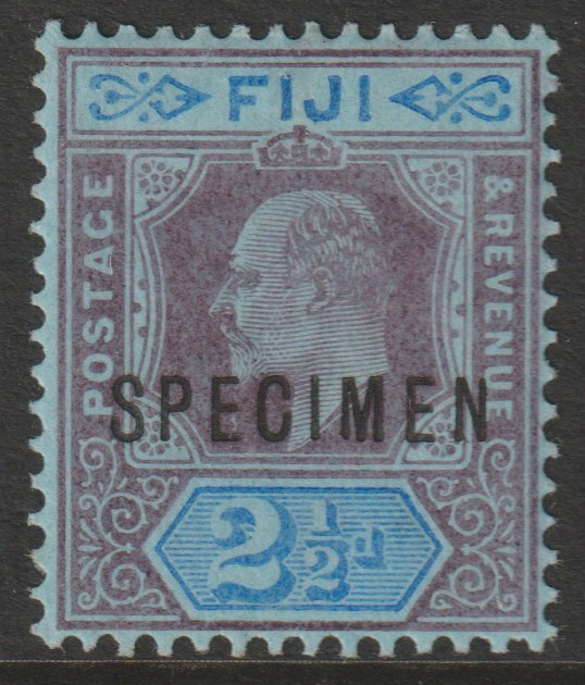 Fiji 1903 KE7 Key Plate Crown CA 2.5d overprinted SPECIMEN with gum and only about 750 produced SG 107s, stamps on specimens