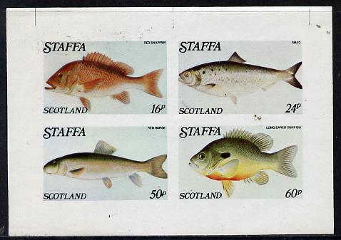 Staffa 1979 Fish #04 (Snapper, Shad, etc) imperf  set of 4 values (16p to 60p) unmounted mint, stamps on fish     marine-life