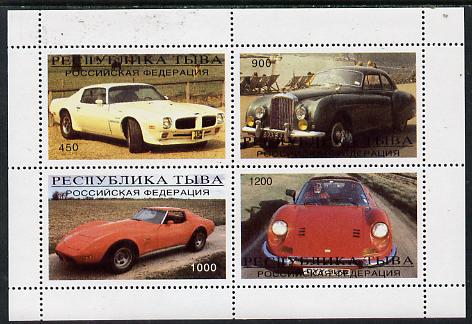Touva 1996 Cars perf sheetlet containing complete set of 4 values unmounted mint, stamps on cars