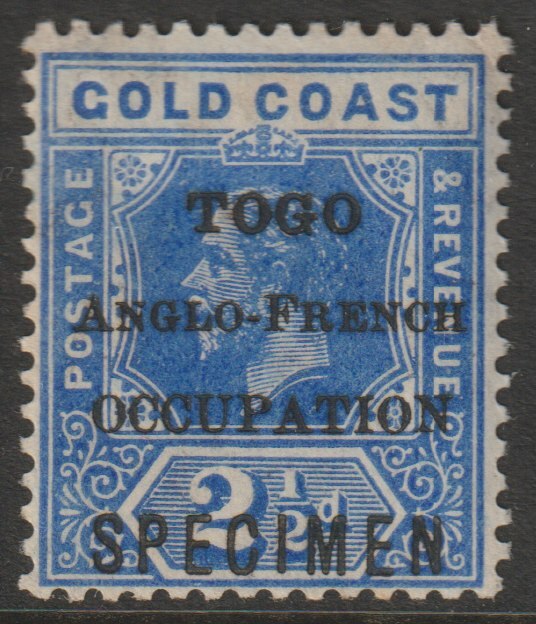 Togo 1916 KG5 - 2.5d overprinted SPECIMEN with gum and only about 400 produced SG H50s, stamps on specimens