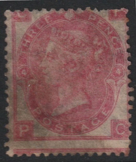 Great Britain 1865 QV 3d rose large corner letters plate 4 regummed, SG 92cat Â£2,500 as mint, stamps on , stamps on  qv , stamps on 