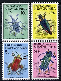 Papua New Guinea 1967 Fauna Conservation (Beetles) set of 4, SG 109-12 unmounted mint*, stamps on insects