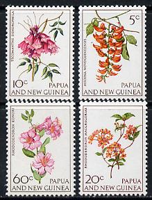 Papua New Guinea 1966 Flowers set of 4 unmounted mint, SG 100-103*, stamps on flowers