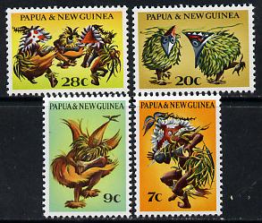 Papua New Guinea 1971 Native Dancers set of 4 unmounted mint, SG 208-11, stamps on dancing