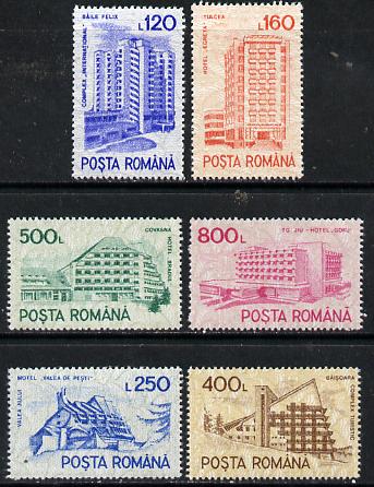 Rumania 1991 Hotels set of 6, Mi 4746-51*, stamps on hotels, stamps on buildings, stamps on tourism
