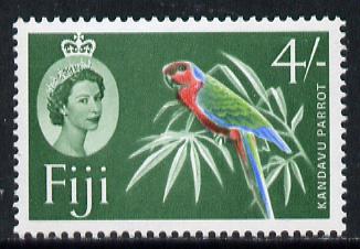 Fiji 1962-67 Parrot 4s (yellow-green background from def set) unmounted mint SG 321, stamps on birds, stamps on parrots